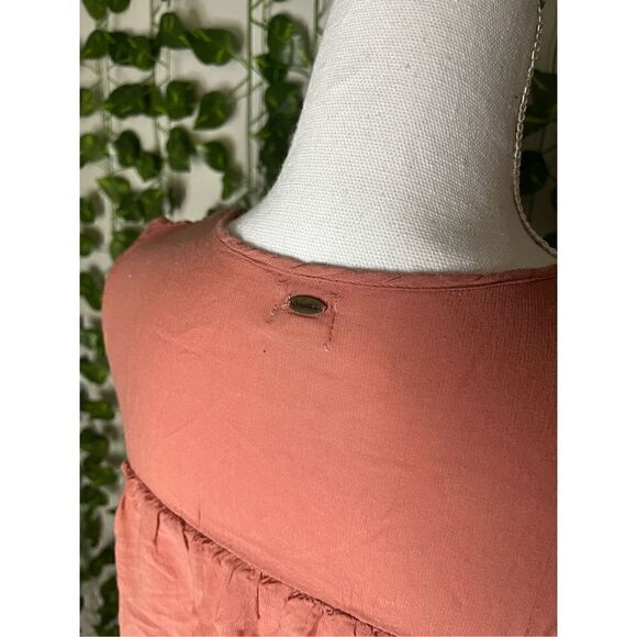 ONeil Mauve Pink Viscose Sleeveless Pleated Tie Front Key-Hole Top Size XS - Picture 4 of 7